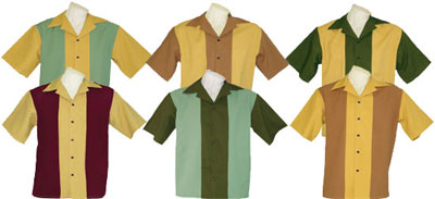 Mod 70's Retro Bowling Shirt (Assorted Colors)