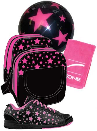 Stars Ball, Bag, Women's Shoes, & Towel  Combo (Black/Pink)