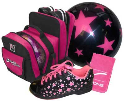 Stars Ball, Bag, Women's Shoes, & Towel  Combo (Black/Pink)