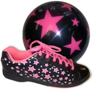 Stars Ball & Women's Shoes Combo (Black/Pink)