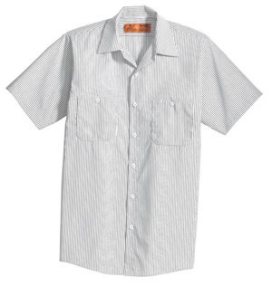 CornerStone - Short Sleeve Striped Industrial Work Shirt (CS20)