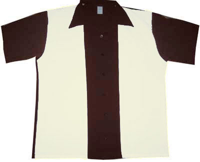 Electric Retro Bowling Shirt (Brown/Cream) 3XL Only