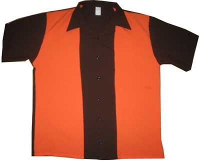 Electric Retro Bowling Shirt (Brown/Orange)