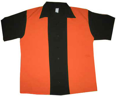 Electric Retro Bowling Shirt (Black/Pumpkin)