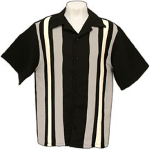 The Hop Bowling Shirt (Black/Silver/Cream)