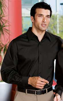Port Authority Stretch Poplin Dress Shirt (Black) size Large only