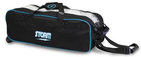 Brunswick Crown Triple Navy 3 Ball Tournament Tote With Shoe Pouch Bowling Bag 