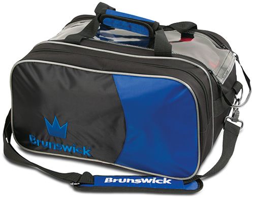 Brunswick Crown NAVY/LIME  2 Ball Tote With Shoe Pouch Bowling Bag
