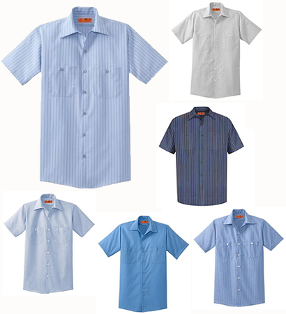 RedKap Short Sleeve Striped Industrial Work Shirt (CS20)