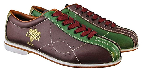 Cobra TCR-3V Brown/Green V-Strap Mens Bowling Rental Shoes 