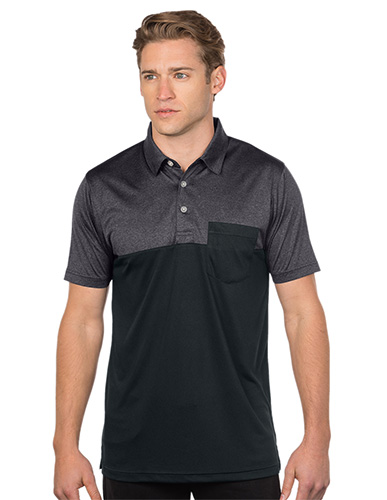 Roto Grip Men's Halo Dry Zone Micro-Mesh Tipped Polo Bowling Shirt BlackGraphite 
