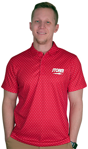 Roto Grip Mens Cell Performance Polo Bowling Shirt Dri-Fit Red Scarlet 